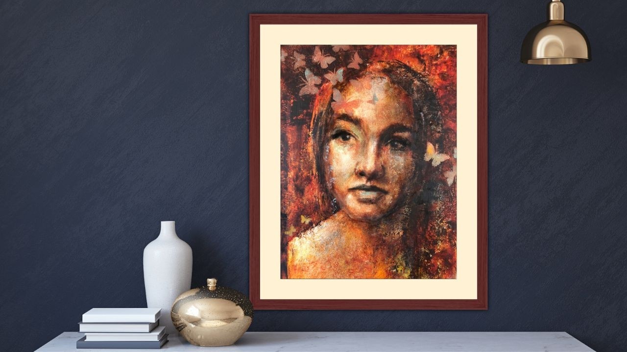 Portrait in Pencil and Paint