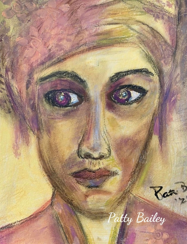 Student artwork — Golden Girls in Cold Wax & Oils