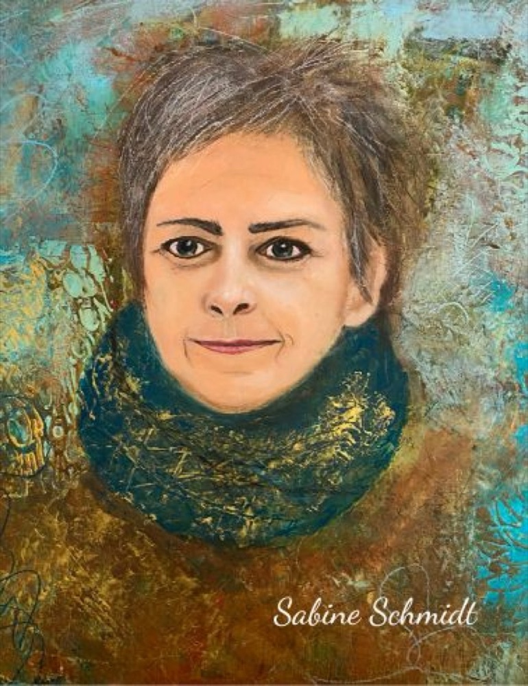 Student artwork — Textured Portraits & Golden Girls