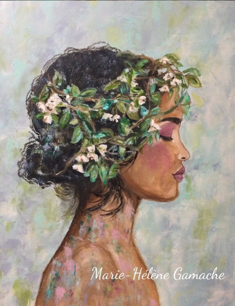 Student artwork — Textured Portraits & Golden Girls