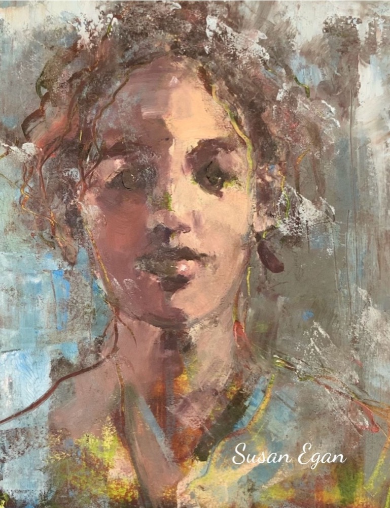 Student artwork — Textured Portraits & Golden Girls