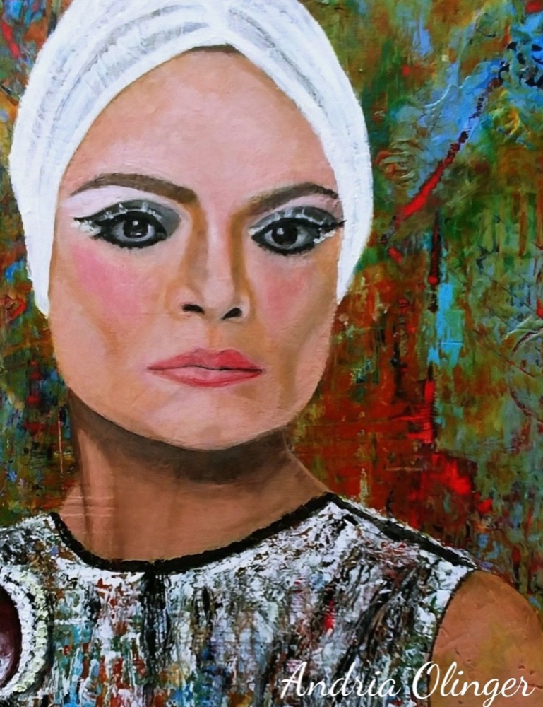 Student artwork — Textured Portraits & Golden Girls