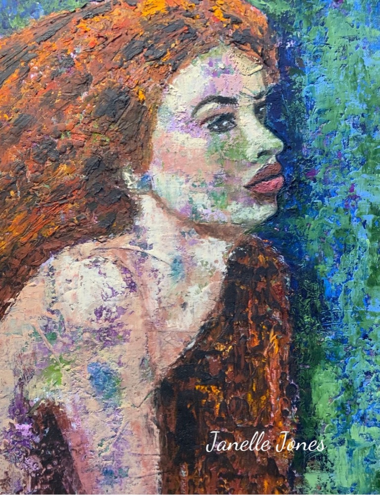 Student artwork — Textured Portraits & Golden Girls