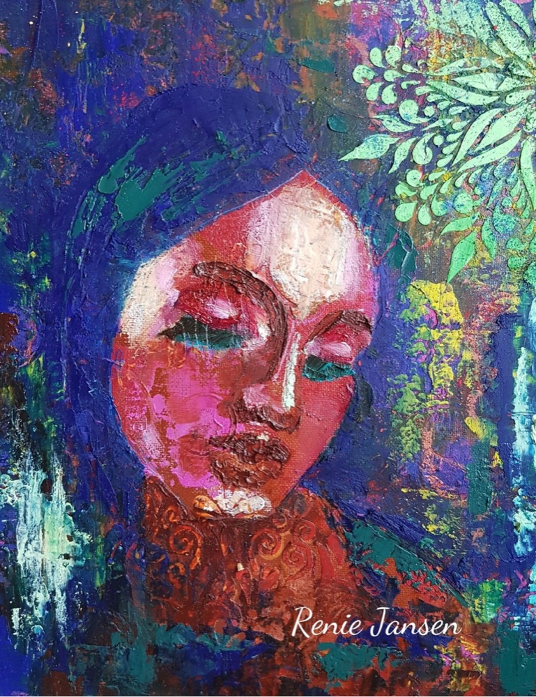 Student artwork — Textured Portraits & Golden Girls