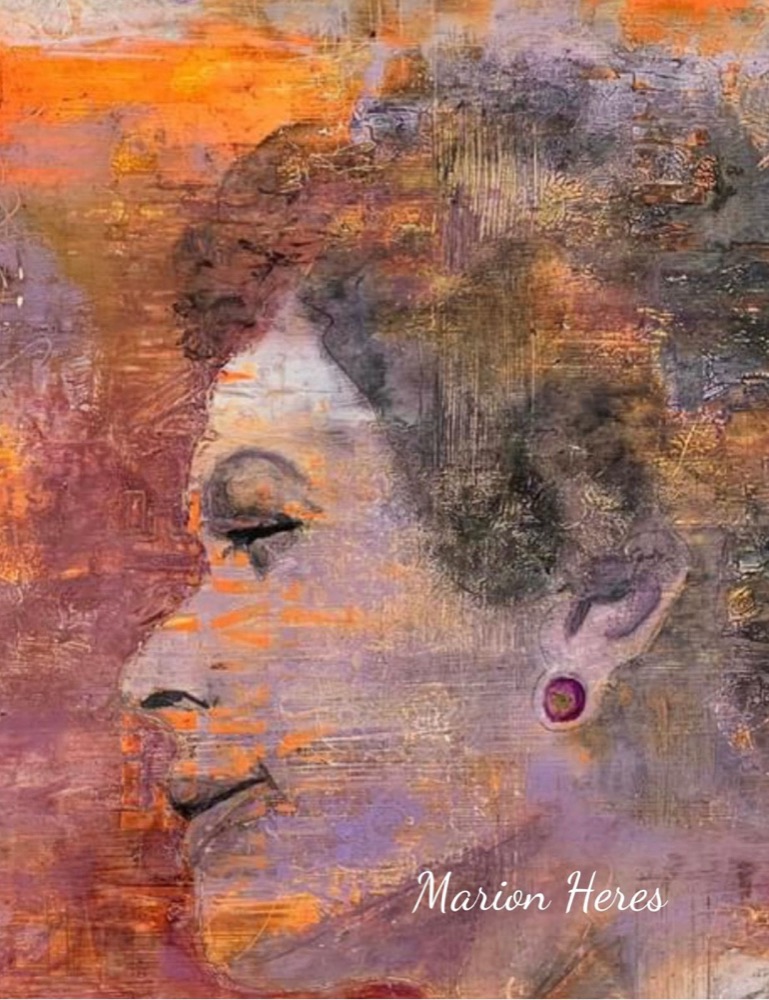 Student artwork — Textured Portraits & Golden Girls