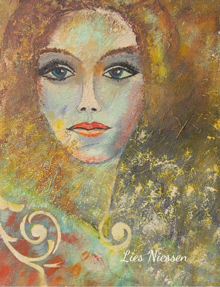 Student artwork — Textured Portraits & Golden Girls