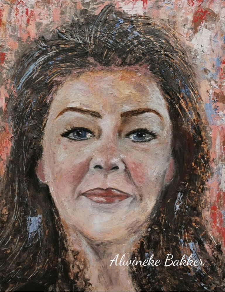 Student artwork — Textured Portraits & Golden Girls