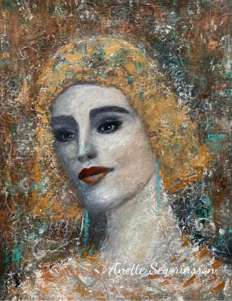 Student artwork — Textured Portraits & Golden Girls