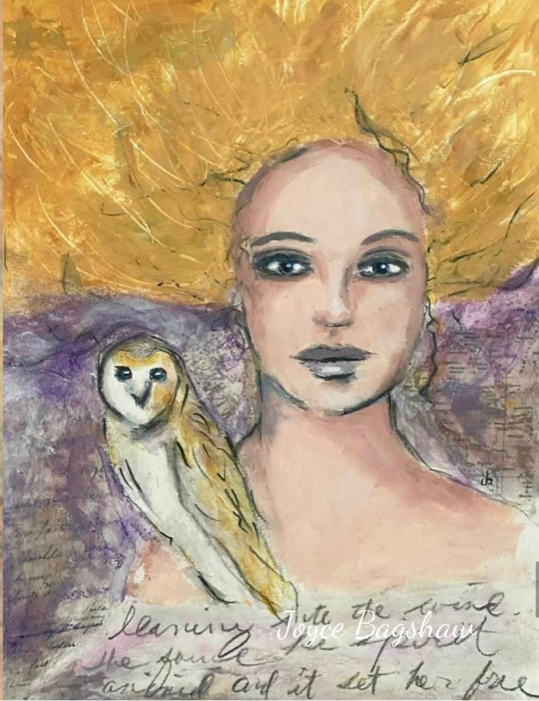 Student artwork — Textured Portraits & Golden Girls