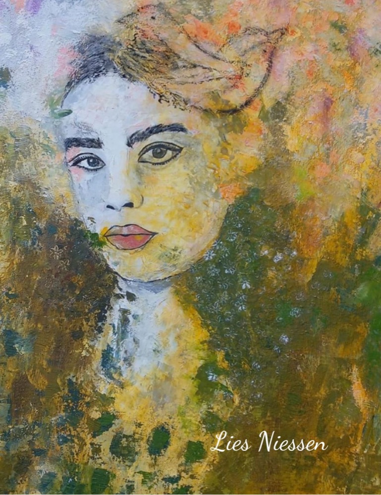 Student artwork — Textured Portraits & Golden Girls