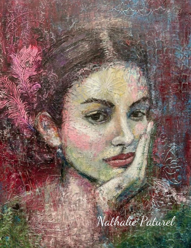 Student artwork — Textured Portraits & Golden Girls