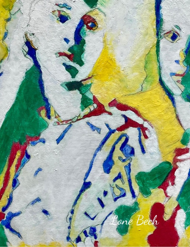 Student artwork — Textured Portraits & Golden Girls