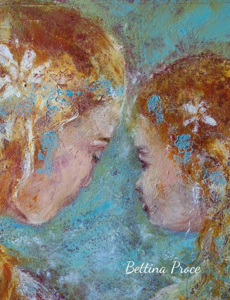 Student artwork — Textured Portraits & Golden Girls