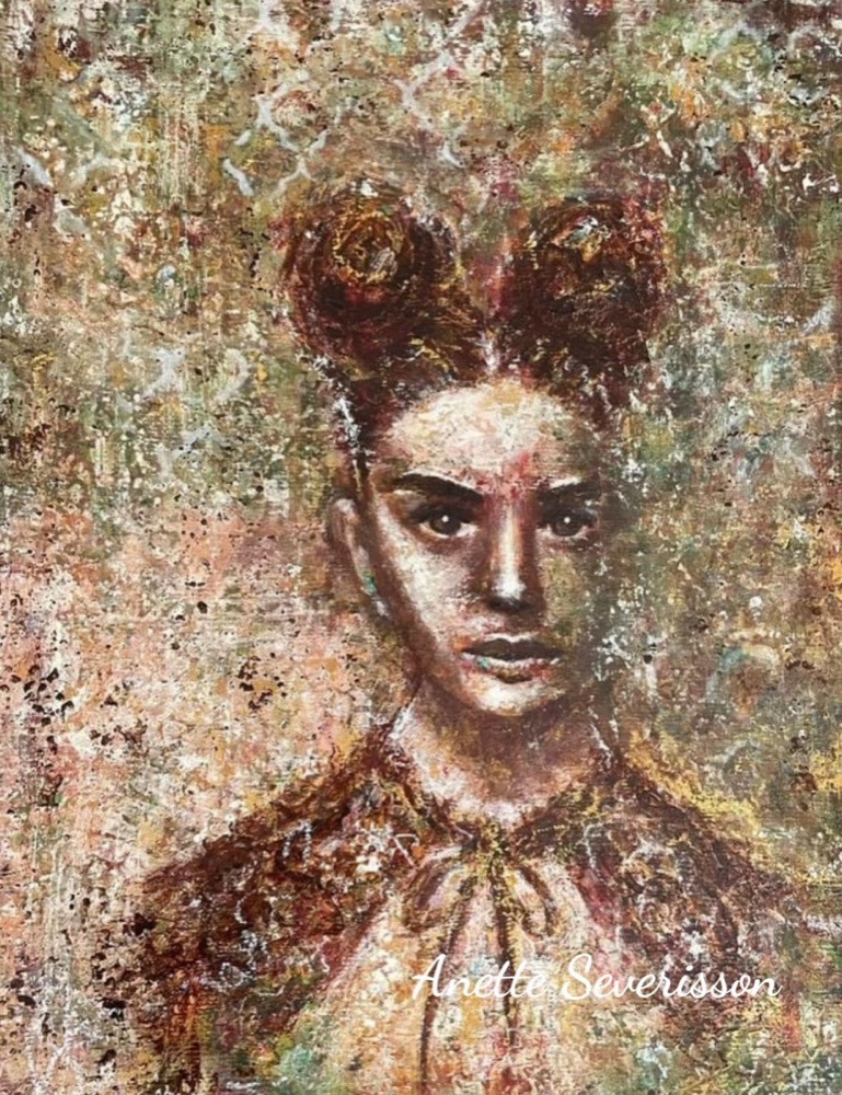 Student artwork — Textured Portraits & Golden Girls
