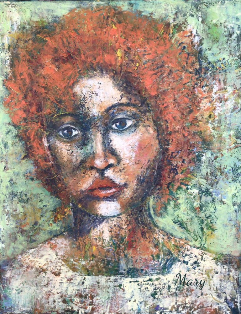 Student artwork — Textured Portraits & Golden Girls
