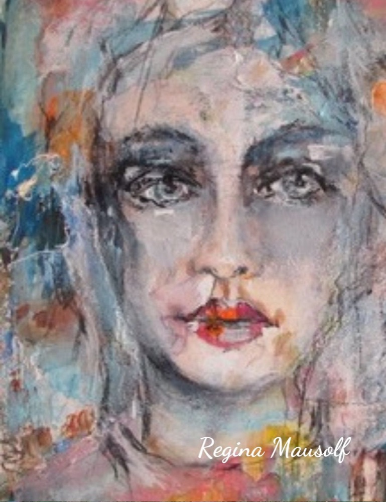 Student artwork — Textured Portraits & Golden Girls