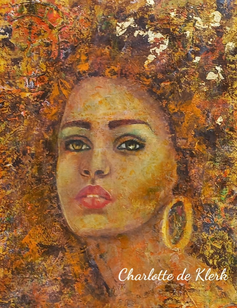 Student artwork — Textured Portraits & Golden Girls