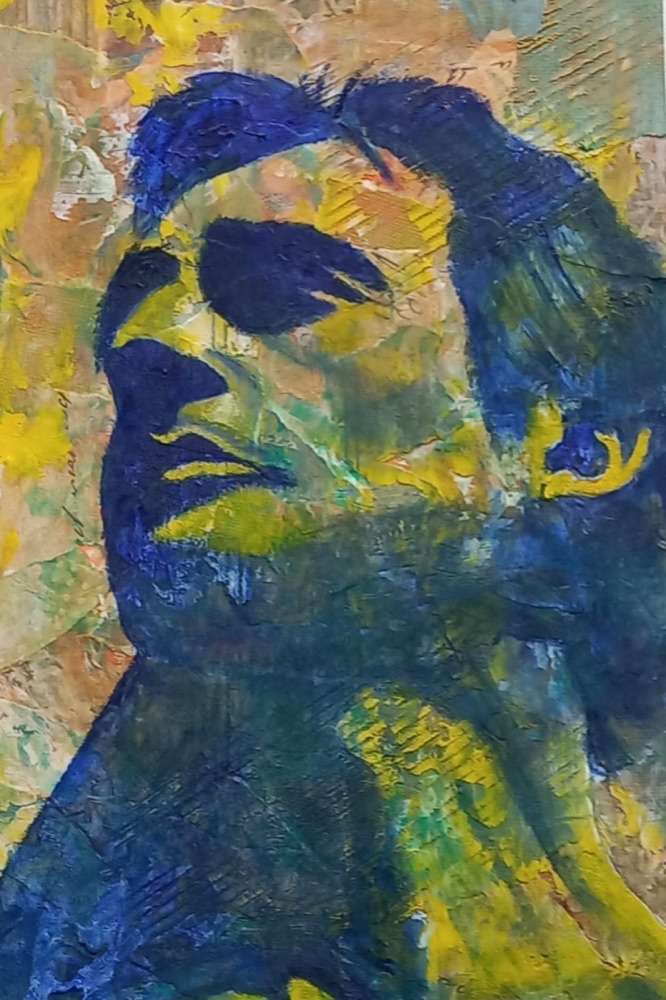Student artwork — Textured Portraits & Golden Girls