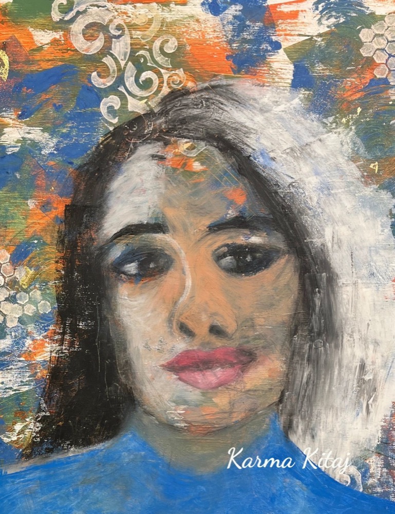 Student artwork — Textured Portraits & Golden Girls